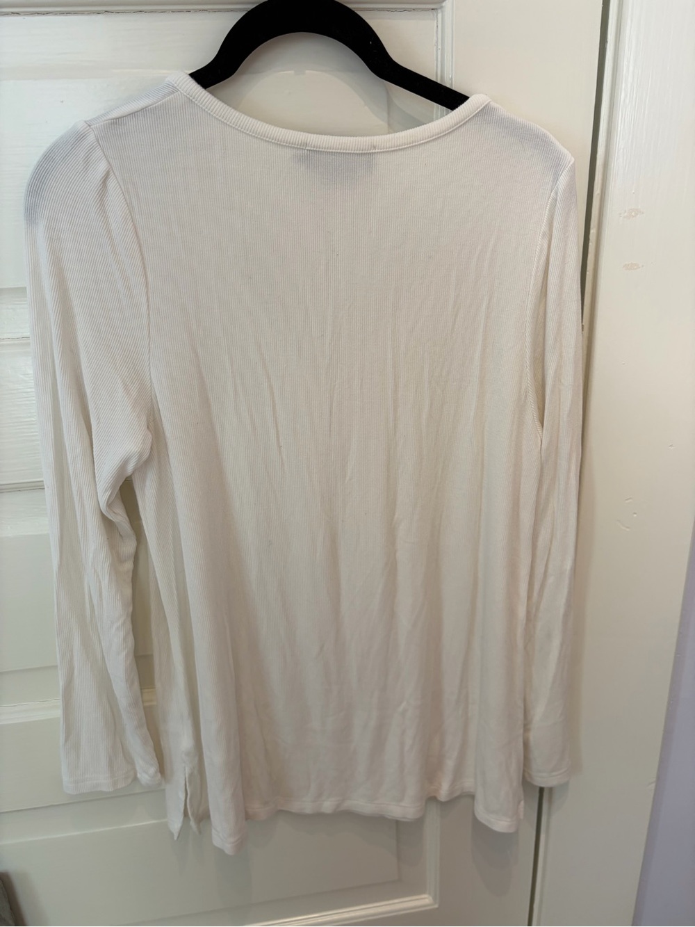 Hatch Women's Long-Sleeve Ribbed Top - White